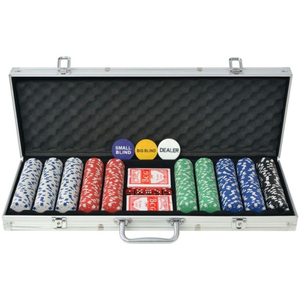 Vidaxl Jeu De Poker Avec 500 Jetons Aluminium - Photo n°1