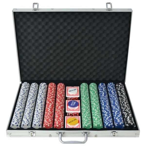 Vidaxl Jeu De Poker Avec 1000 Jetons Aluminium - Photo n°1