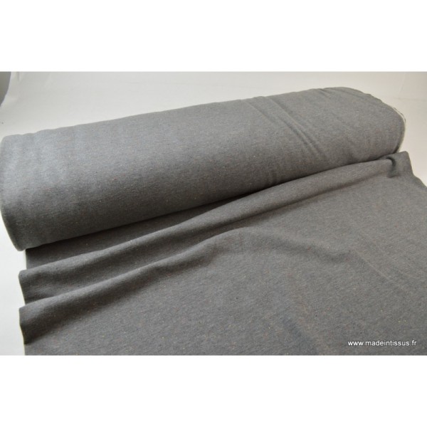 Tissu Jersey molleton fantaisie cosy gris mélangé .x1m - Photo n°2