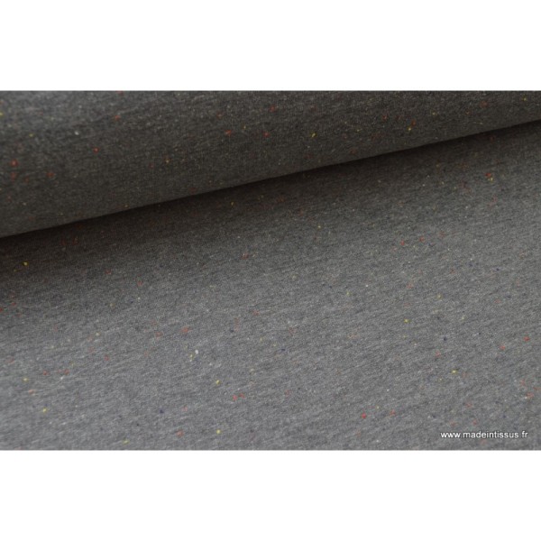 Tissu Jersey molleton fantaisie cosy gris mélangé .x1m - Photo n°3