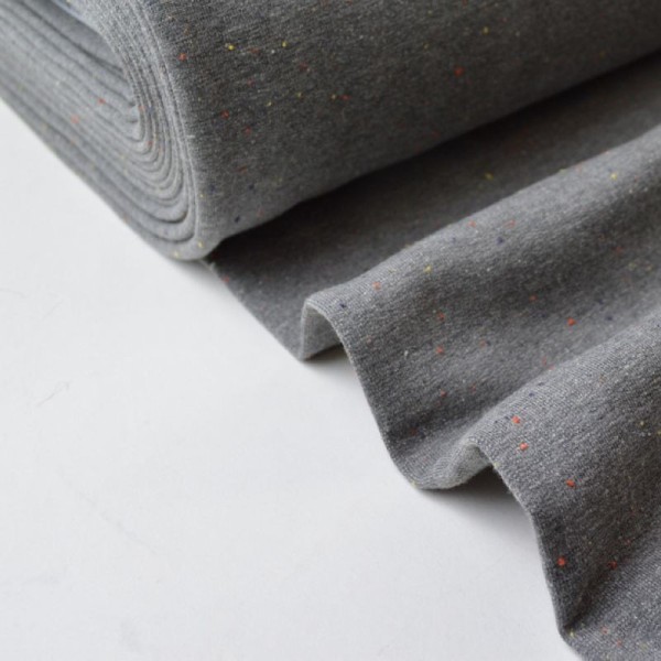 Tissu Jersey molleton fantaisie cosy gris mélangé .x1m - Photo n°1