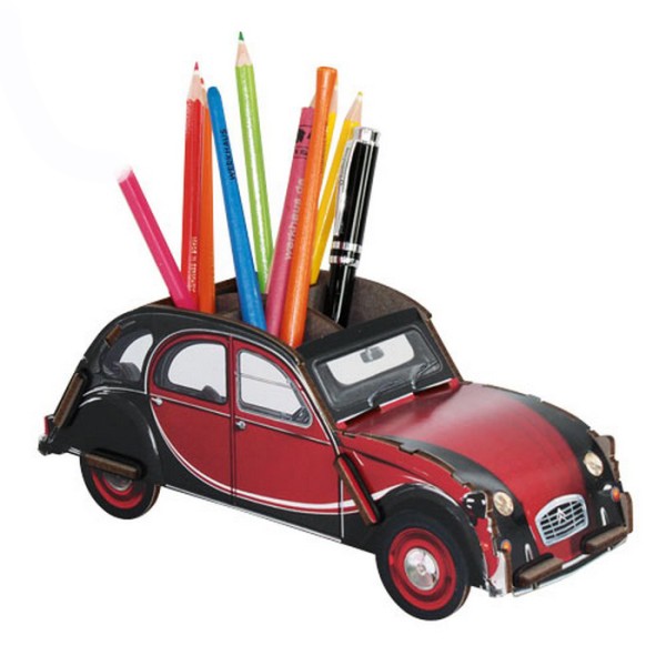 Citroen 2CV Charleston Pot à crayons kit en bois éco certifié - 9 x 23 x 8,5 cm Werkhaus - Photo n°1