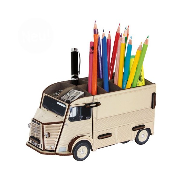 Citroen HY beige Pot à crayons kit en bois éco certifié - 10 x 20 x 10 cm Werkhaus - Photo n°1