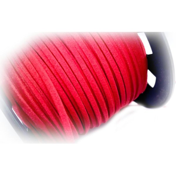 Suédine, 5 Mètres cordons 3mm couleur dark red - Photo n°1