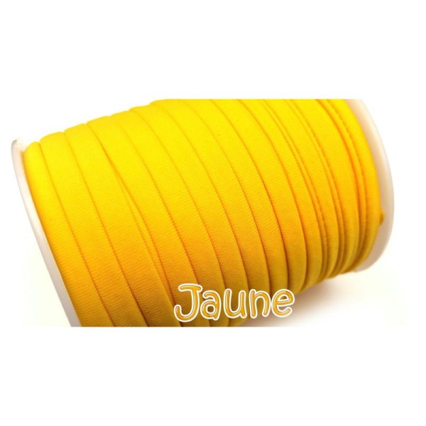 Ruban extensible, Habotai foulard  1 M Cordons nylon 5x3 mm jaune - Photo n°1