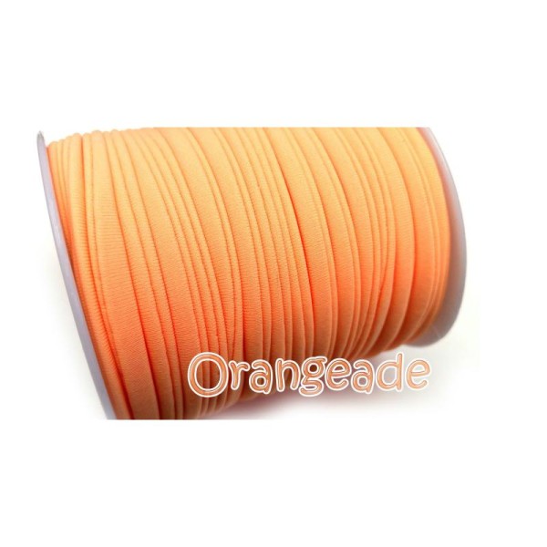 Ruban extensible, Habotai foulard  1 M Cordons nylon 5x3 mm orangeade - Photo n°1