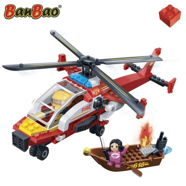 Hélicoptère De Pompier Banbao 7107 - Photo n°1
