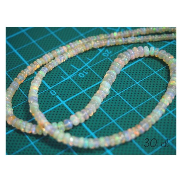 20 Perles Rondelles d'opale de Feu / opales Welo / opales d'Éthiopie 30 cts - Photo n°1