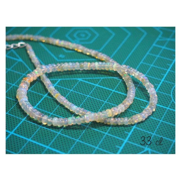 20 Perles Rondelles d'opale de Feu / opales Welo / opales d'Éthiopie 33 cts - Photo n°1