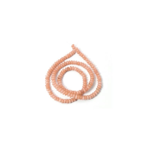 10x Perles Rondelles 4x2mm Jade Teintée PECHE - Photo n°1