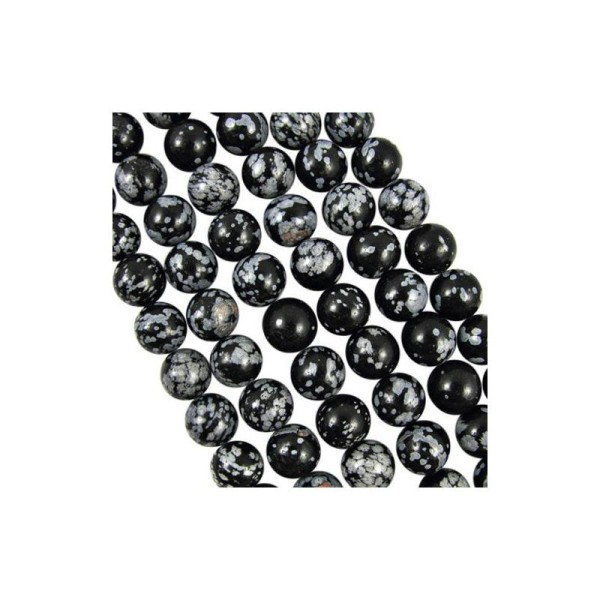 10x Perles Rondes 10mm Obsidienne - Photo n°1
