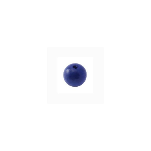 Perle en bois ronde 6 mm traité bleu marine x10 - Photo n°1