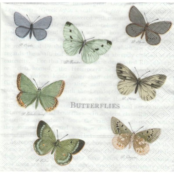 4 Serviettes en papier Papillons Format Lunch - Photo n°1