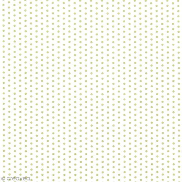 Tissu Frou Frou - Pois dorés - Fond blanc  - A la coupe par 10 cm (sur mesure) - Photo n°1