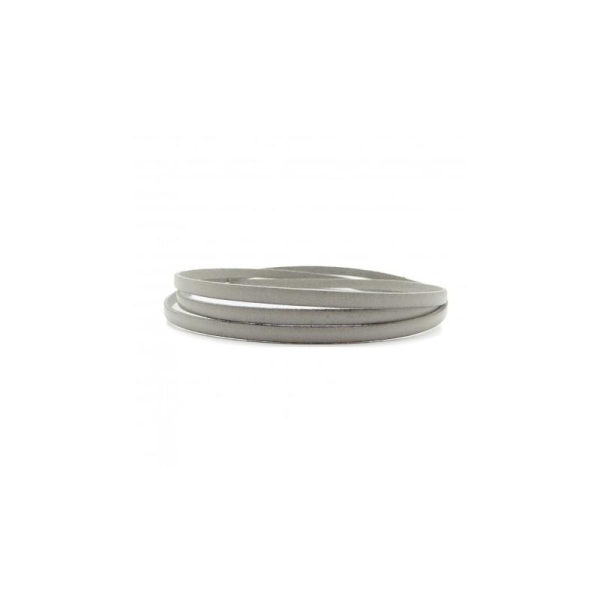Lacet cuir plat 05mm gris perle (gris clair) - Europe - par 20cm - Photo n°1