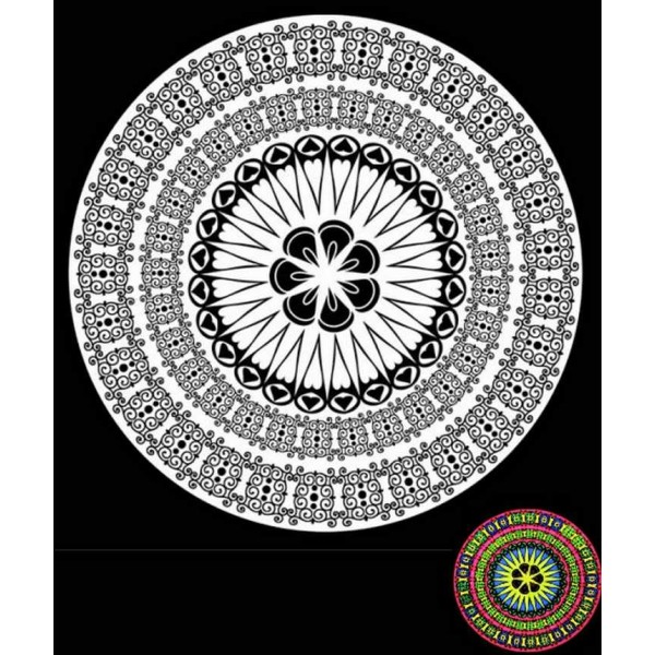 Mandala Affection - 12 feutres inclus - 32 x 32 cm - à colorier Colorvelvet - Photo n°1