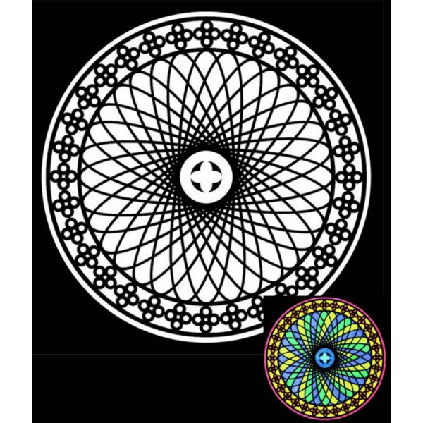Mandala Ego - 12 feutres inclus - 32 x 32 cm - à colorier Colorvelvet - Photo n°1
