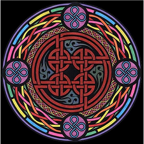 Mandala celtique Nodo Perenne - 12 feutres inclus - 28 x 37 cm - à colorier Colorvelvet - Photo n°1