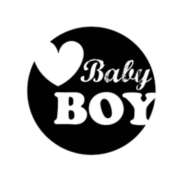 Tampon En Bois Baby Boy Format Rond 25mm Coeur Sissi Scrapbooking - Photo n°1