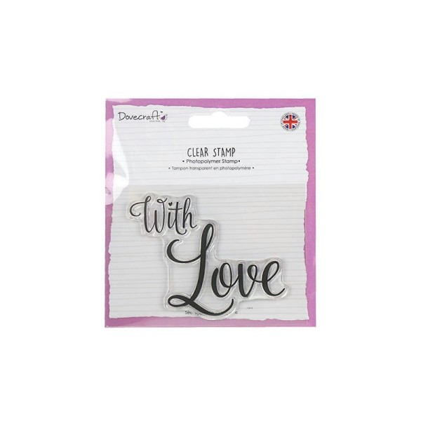 1 Maxi Tampon Bonheur Amour With Love Clear Stamp Scrapbooking 8X6cm - Photo n°1