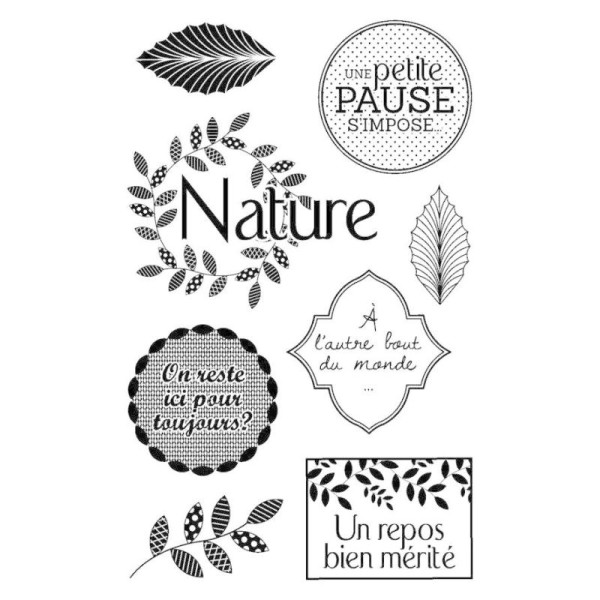 Maxi Lot 8 Tampons Transparents - Clear Stamp - Tampons Clear - Tampon Nature - - Photo n°1