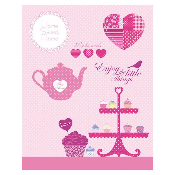 Maxi Planche Lot Tampon Artemio Scrapbooking Home Sweet Home Cafe The Biscuit Gateau 19X15cm - Photo n°1