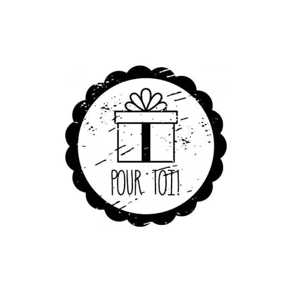 Tampon Bois Rond - Cadeau Pour Toi -2,8 cm Diametre Love Amour Mariage Coeur - Photo n°1