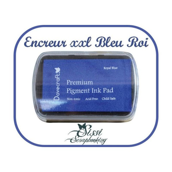 Encre Encreur Grande Taille Xxl Bleu Roi Tampon - Photo n°1