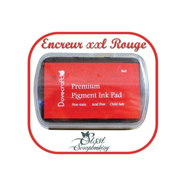 Encre Encreur Grande Taille Xxl Rouge Tampon Scrapbooking - Photo n°1