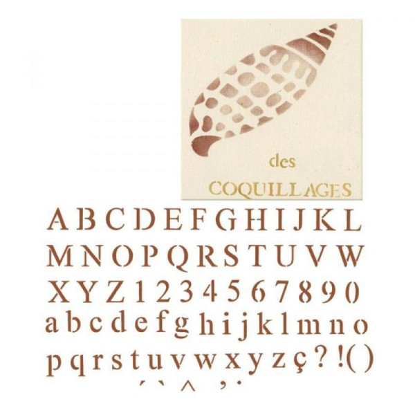 Pochoir Home Déco 42 X 25 cm - Alphabet Majuscule + Minuscules Fin Sissi Scrapbooking 1,6 À 2,5cm - Photo n°1