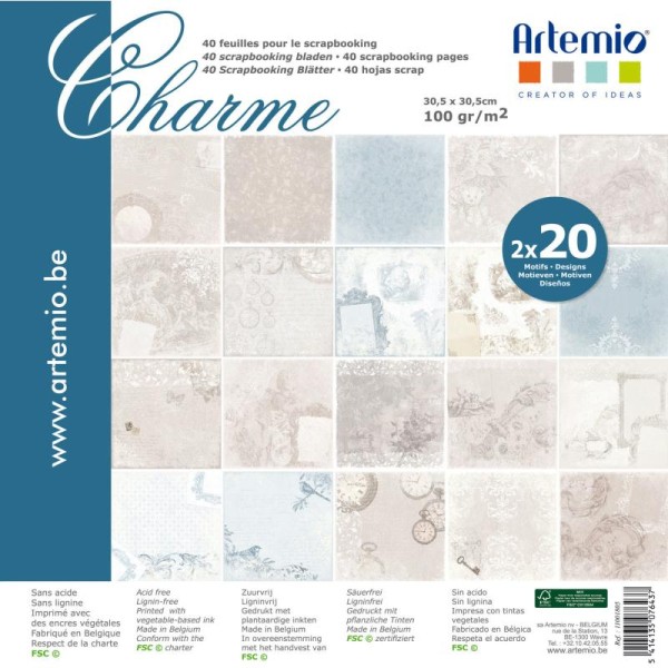 Bloc Charme Assortiment 30X30cm 'Artemio'  40 Pages Theme Charme - Photo n°1