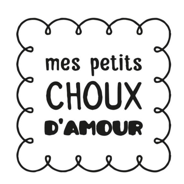 Kit Tampon Clear Et Bloc Acrylique - Mes Petits Choux D'Amour Coeur Mariage 4,5 X 4,5 cm - Photo n°1