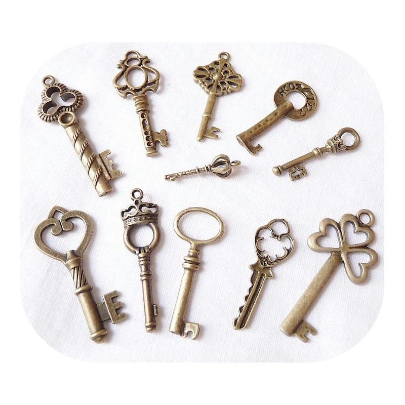 25 métal clefs/clés embellissements-Craft/Fée Porte 1.5CM-5CM Bijoux/Vintage