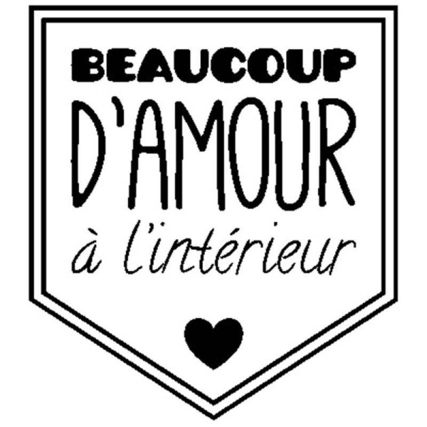 Kit Tampon Clear Et Bloc Acrylique - Beaucoup D'Amour À L'Intérieur Coeur- 3,5 X 3 cm - Photo n°2