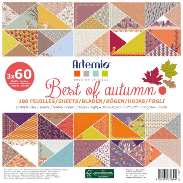 Papier Scrapbooking Artemio - Best Of Autumn Meilleur De L'Automne - 30,5 X 30,5 cm - 180 Feuilles - Photo n°1