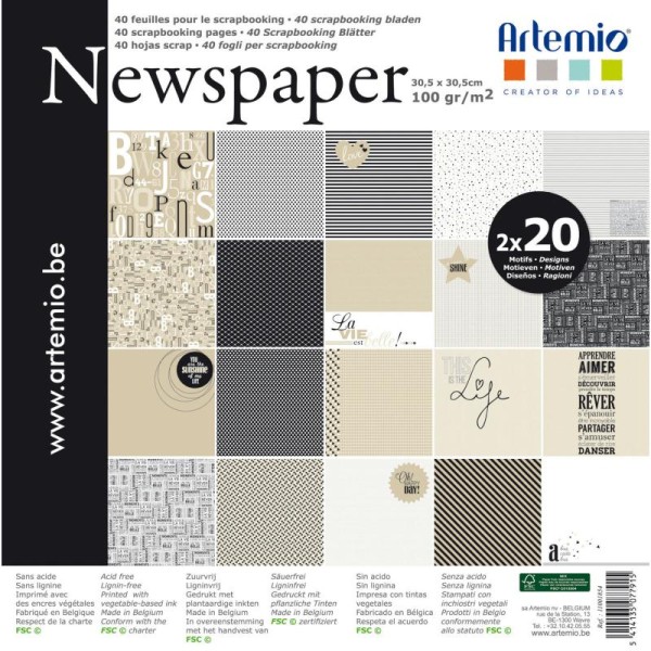 Bloc Newspaper 40 Pages Assortiment 30X30cm 'Artemio'  40 Pages Newspaper - Photo n°1