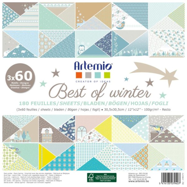 Papier Scrapbooking Artemio - Best Of Winter Meilleur De L'Hiver - 30,5 X 30,5 cm - 60 Feuilles - Photo n°1