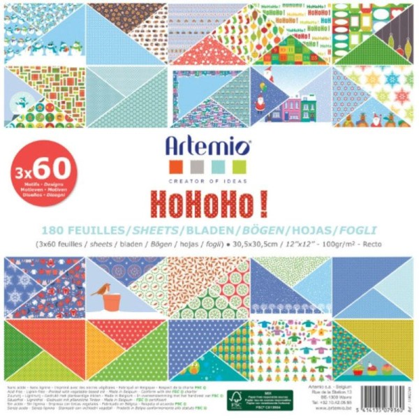 Papier Scrapbooking Artemio - Noël Hohoho - 30,5 X 30,5 cm - 60 Feuilles - Photo n°1