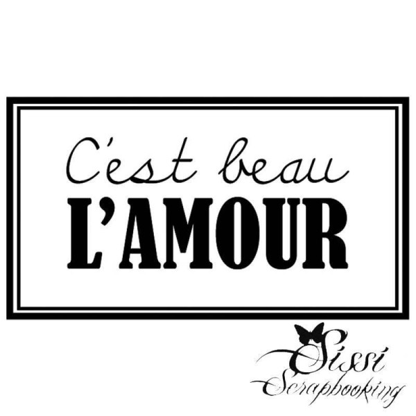Maxi Tampon Bois Artemio - C'Est Beau L'Amour Love Mariage Carte- 6,5 X 3,5 cm - Photo n°1