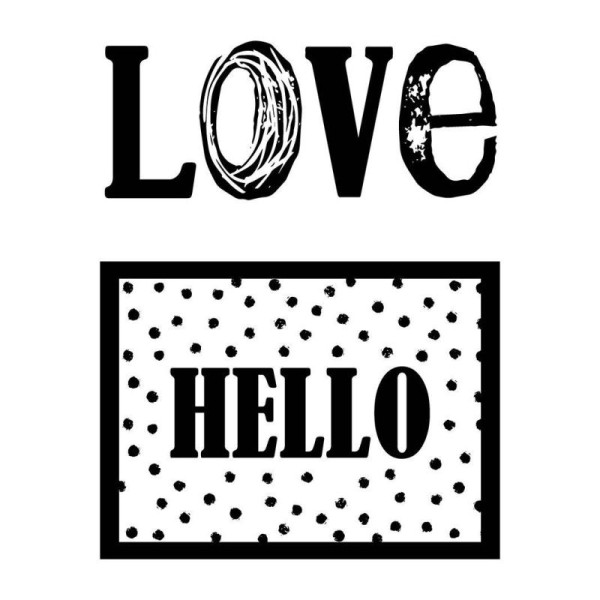 Lot 2 Tampons Transparents Clear Stamp Love Hello Scrap Carte Diy  Scrapbooking 70 X 90 mm - Photo n°1