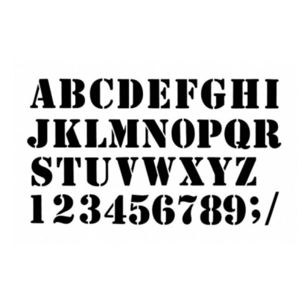 Pochoir Home Déco 42 X 25 cm - Alphabet Industriel Sissi Scrapbooking 4cm - Photo n°1