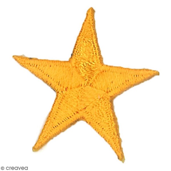 Ecusson étoile brodée thermocollant - Orange - 3,5 cm - Photo n°1
