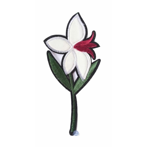 Ecusson brodé thermocollant fleur de lys patch 13,5 cm - Photo n°1
