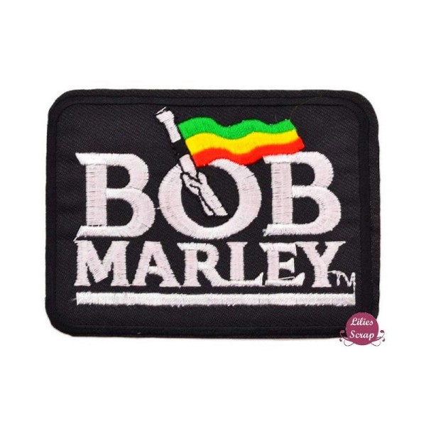 Ecusson brodé thermocollant Bob Marley reggae patch 10,5 cm - Photo n°1