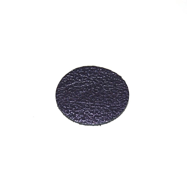 Rond de cuir métallisé mat bleu marine 15 mm - Photo n°1