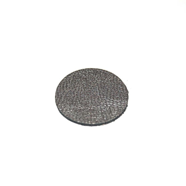 Rond de cuir métallisé mat plomb 15 mm - Photo n°1