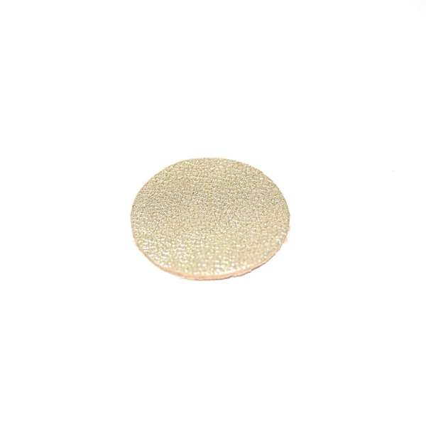 Rond de cuir métallisé mat doré clair 15 mm - Photo n°1
