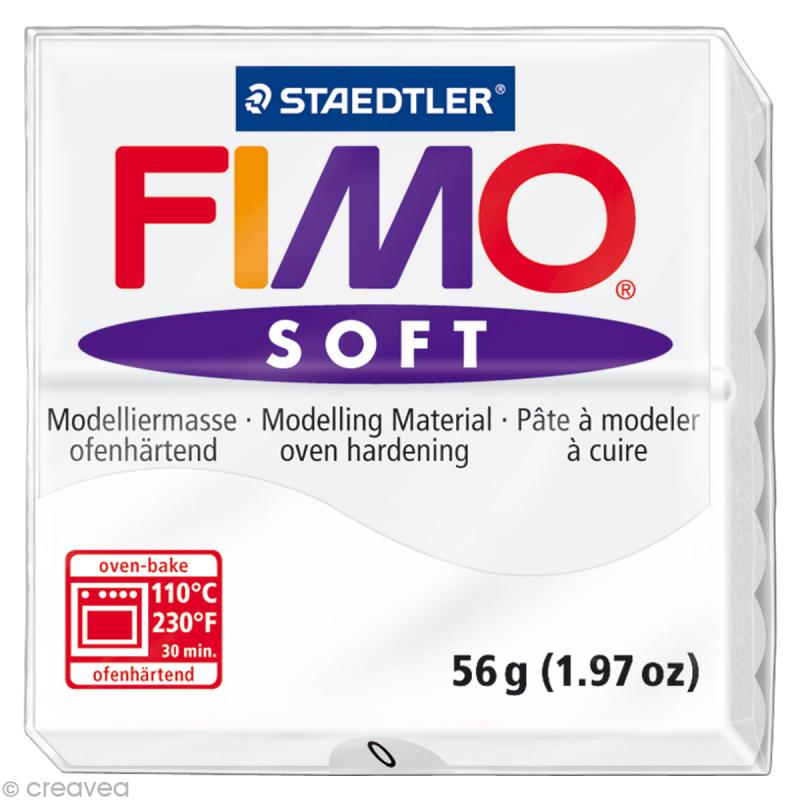 Pâte Fimo soft Blanc 0 - 56 gr - Fimo Soft - Creavea