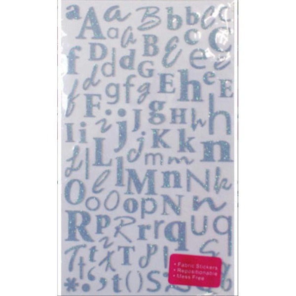 1 Maxi Lot 170 Alphabet Lettre Paillete Glitter Autocollant Stickers Scrapbooking Carte Bleu Ciel - Photo n°1