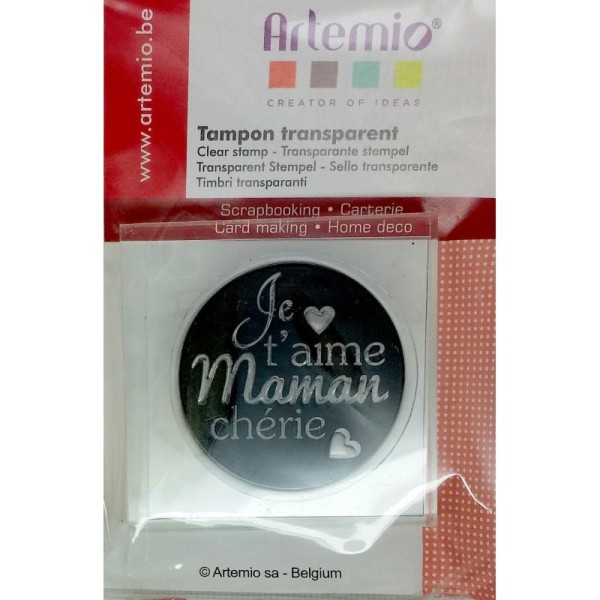 Tampon Transparent Et Bloc Acrylique 'Artemio' Maman 4X4 cm - Photo n°1